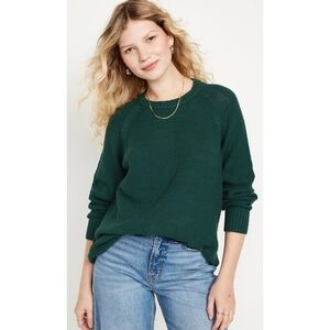Old Navy Green Loose Fit Textured Tunic Sweater